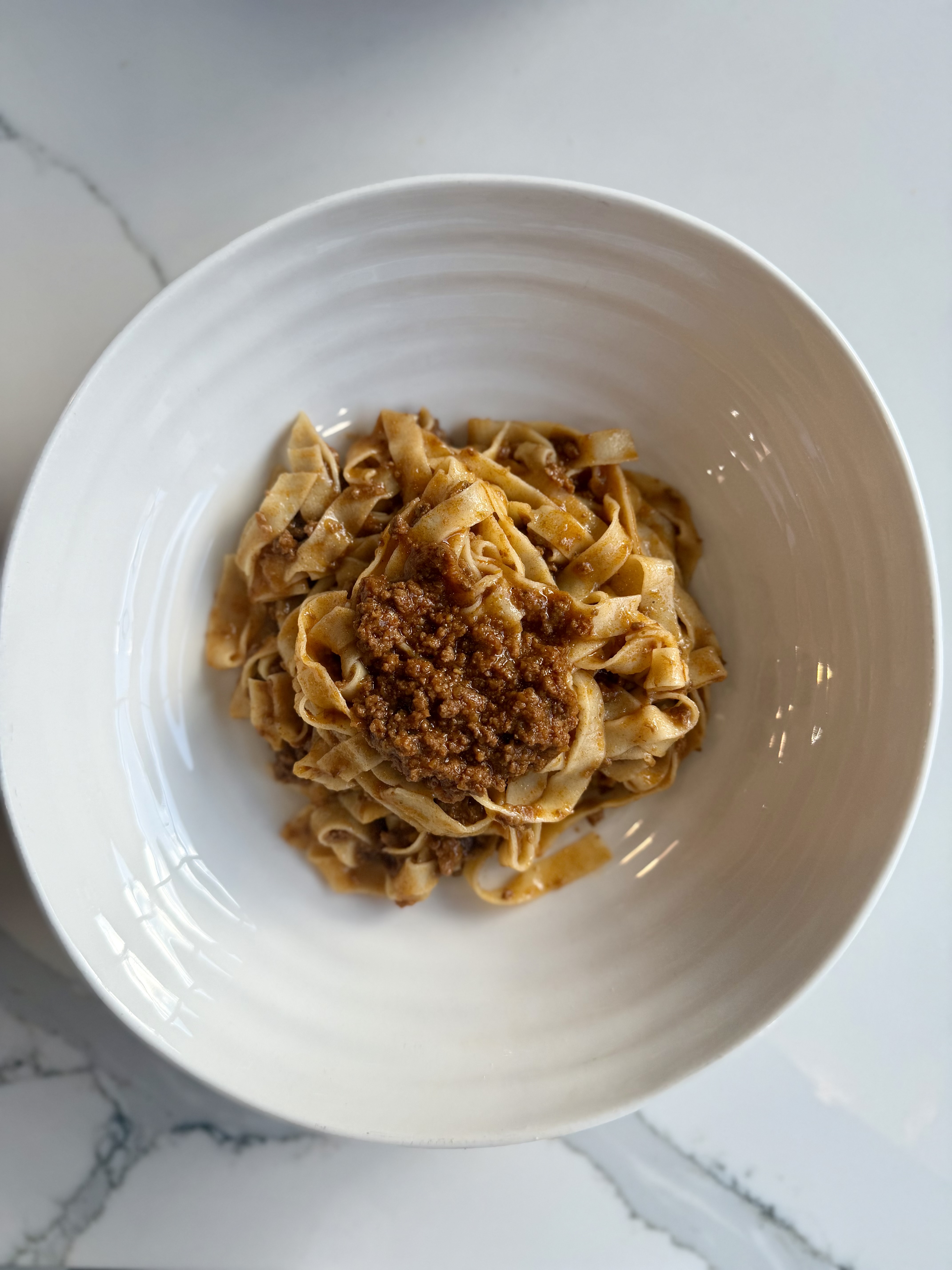 Fresh tagliatelle with ragù bolognese